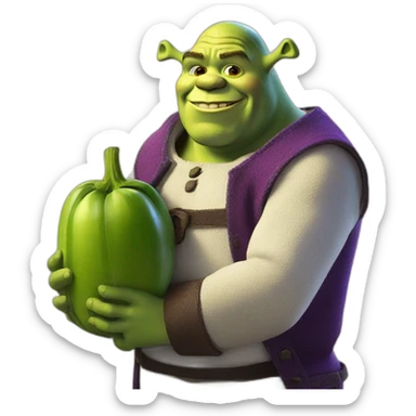 shrek holding Aubergine sticker