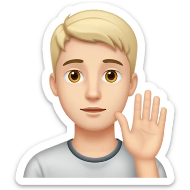 young man hearing impairment sticker