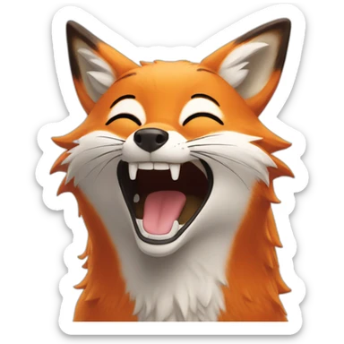Fox laughing out loud  sticker