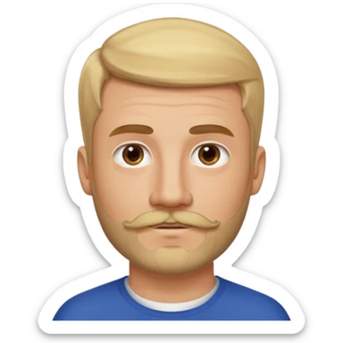 short blond hair clean cut mustache and beard 5ft 9 140lbs titian sticker