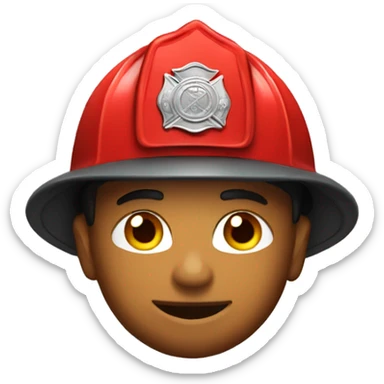 Fire fighter with red helmet sticker