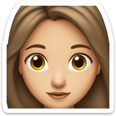 a princess with straight brown hair and brown eyes sticker