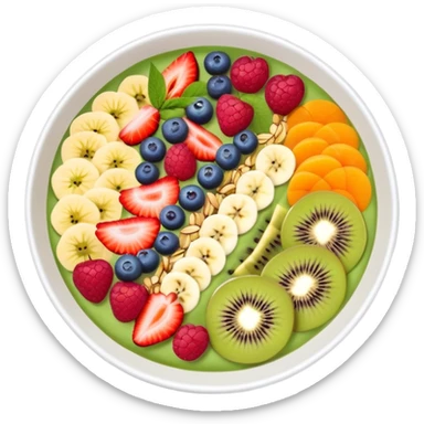 smoothie bowl with fruits and toppings sticker