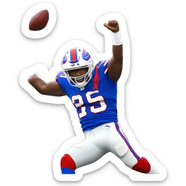 Bills fan jumping through folding table  sticker