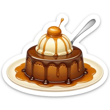 Sticky toffee pudding vanilla ice cream  sticker