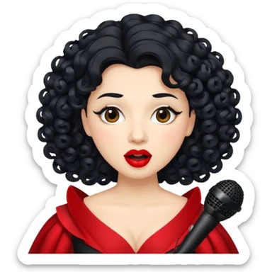 curly hair  opera singer singing sticker