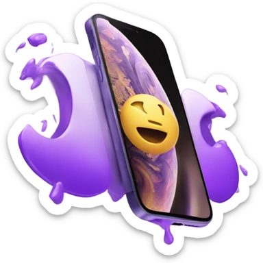 Purple iPhone 14 Pro Max dropping to the ground sticker
