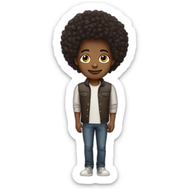 Teddy young black man with afro twisted hair sticker