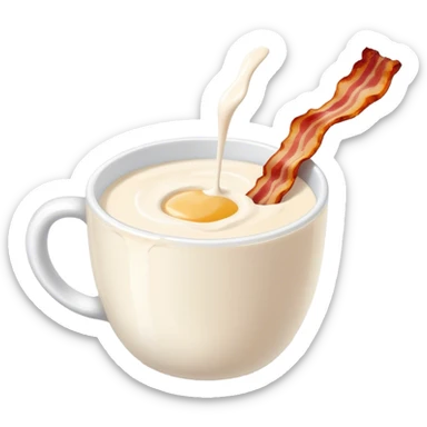 Bacon dip in cup of milk sticker