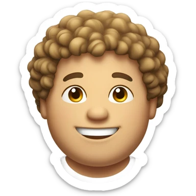 Bading edish curly hair guy chubby smiling sticker