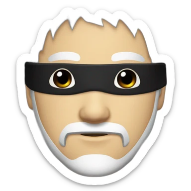 a man with a black blindfold on his eyes and white hair from the anime style sticker