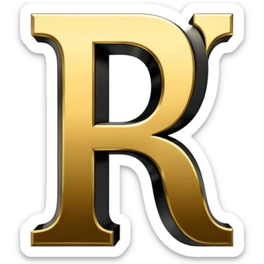 Bold Black-Gold Font Big Capital “I” Letter  sticker