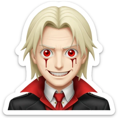 Alucard from Hellsing grinning sticker