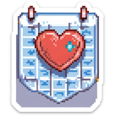 calendar with a heart and shield for life insurance sticker