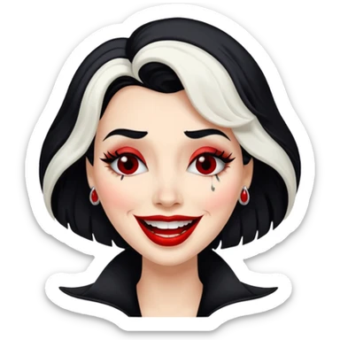 cruella de vil crying of laughter sticker