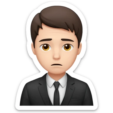 a liittle tired and frustrated entepreneur (only his face). with suit and only a little bit emotional face. young entepreneurs with various suits, but in classic colours. various hair. one person per one emoji. give me a few options  sticker
