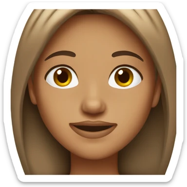 Tan girl straight brown hair sticker