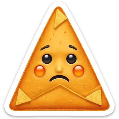 A doritos with sad face sticker