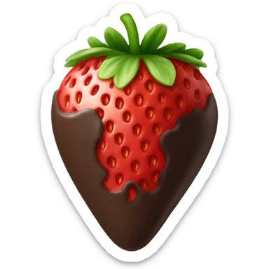 Chocolate covered strawberry sticker