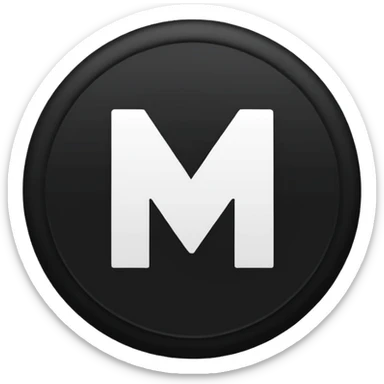 Black circle with “MB” written on in the middle of it. Nothing else sticker