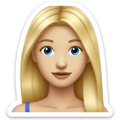fille blonde aux cheveux lisse aux yeux bleus sticker