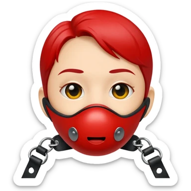 Ball Gag – red ball, black straps sticker