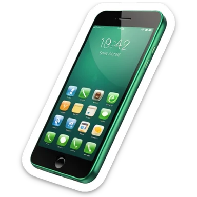 modern green mobile phone, simple, no text sticker