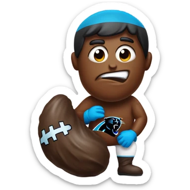 Piece of poop wearing Carolina panthers jersey sticker