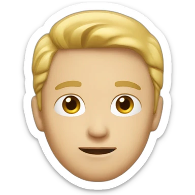 white male boring sticker