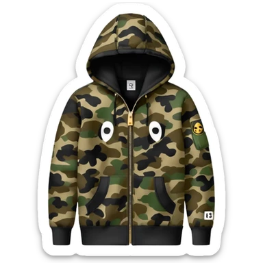 bape zipup hoodie sticker