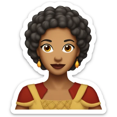 Biracial queen with fire in background  sticker