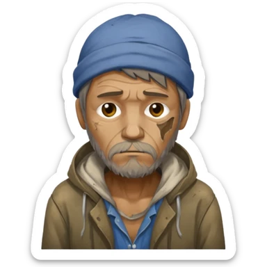 homeless man sleeping on street sticker
