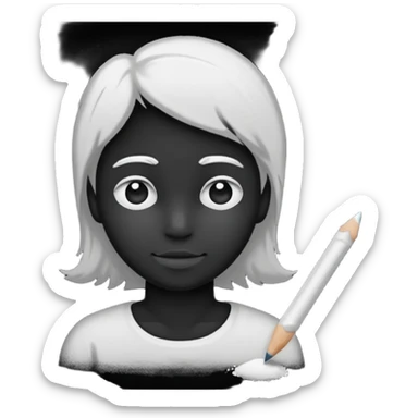 white chalk silhouette drawing sticker