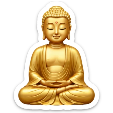 Buddha statue emoji modeled off the meditate emoji but Buddha themed sticker