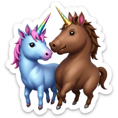 unicorn and boar animals fighting sticker