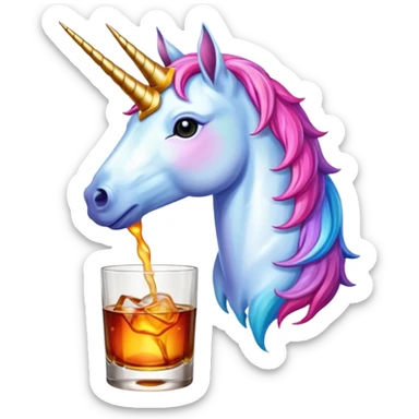 Unicorn with fireball whiskey sticker