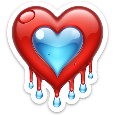 Heart melting and reforming, drip frozen mid-fall sticker