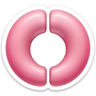 3D digital emoji-style illustration of a symbolic endometrium, featuring a smooth pastel pink circular shape with three concentric layers in varying shades of pink, soft lighting, Apple-style realistic shine, and a transparent background. that resemble a uterus sticker