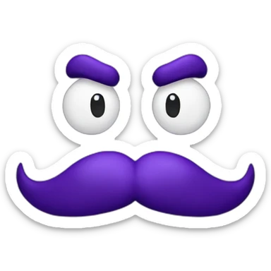 mario face with waluigi mustache sticker
