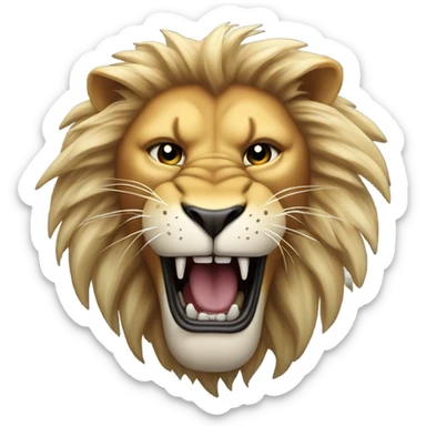 A lion roaring sticker