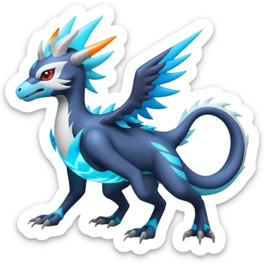 Neon Vibrant Pulsating Trail-glowing Chromatic Trico-Absol-Kyurem-Salamence-Silvally-fusion-hybrid sticker