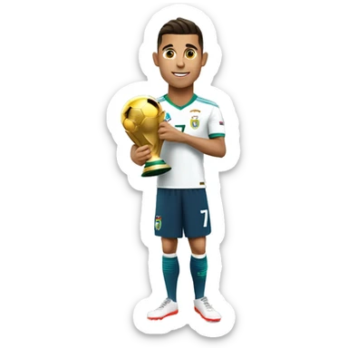 Cr7 con la copa del mundo sticker