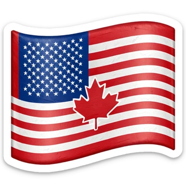 Mix flag Canada and USA sticker
