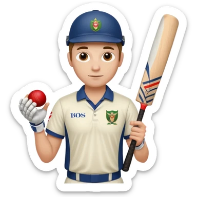 Cricketer with Cricket Bat sticker