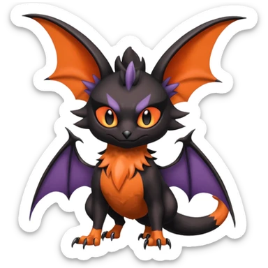 Noibat-Noivern-Trico-Nargacuga-Litten-Hybrid with huge bat wings for ears sticker