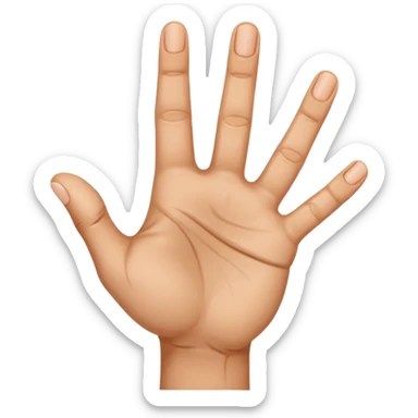 the Arabic middle finger, khod symbol. an open palm with the middle finger bent down a little more than 90 degrees sticker