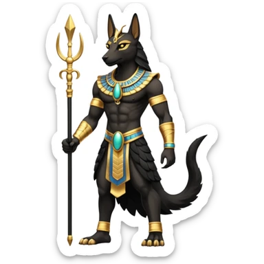 Black-furred Anubis-fusion-hybrid (full body) sticker