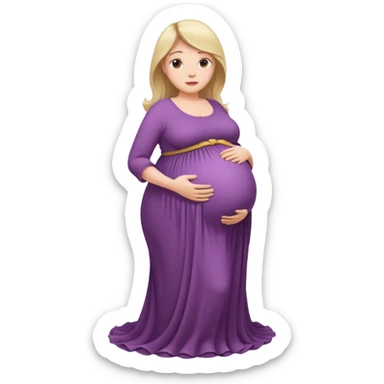 heavily pregnant woman with extremely abnormally huge overdue belly sticker