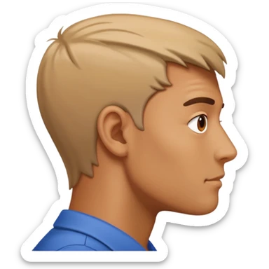 Man turning his head away  sticker