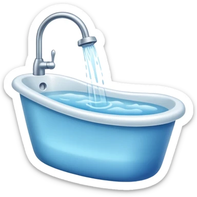 Bathtub full of water sticker